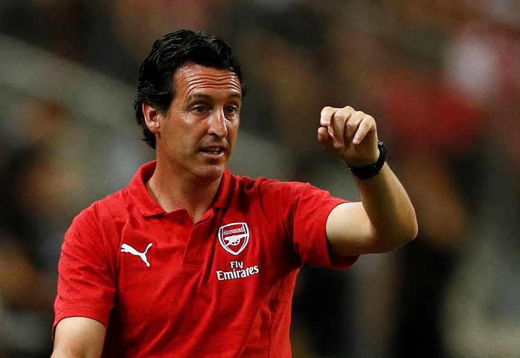 Arsenal fans held 'Emery Out' banners in game against Ateltico at ICC 2018