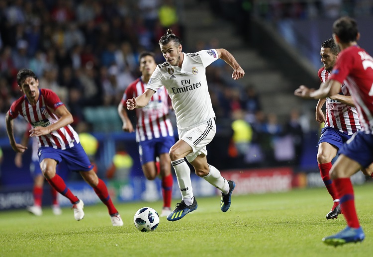 Real Madrid's Gareth Bale controls the ball during the UEFA Super Cup final soccer match against Atletico.