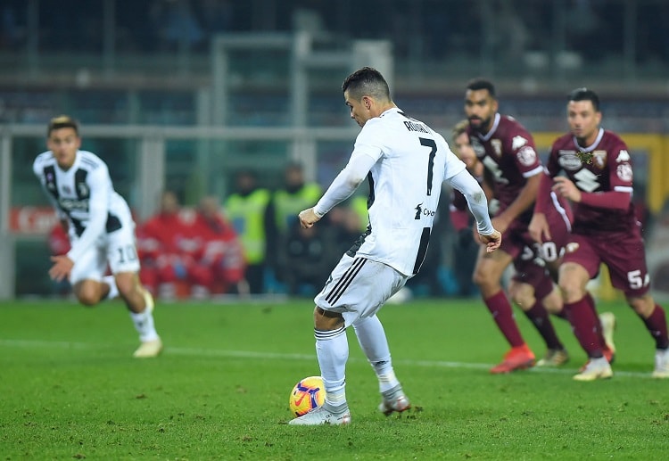 Cristiano Ronaldo breaks the deadlock after scoring the penalty in the recent Serie A match against Torino