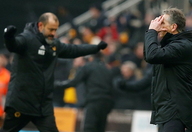 Premier League Review: Claude Puel looking dejected after Diogo Jota scored their fourth goal