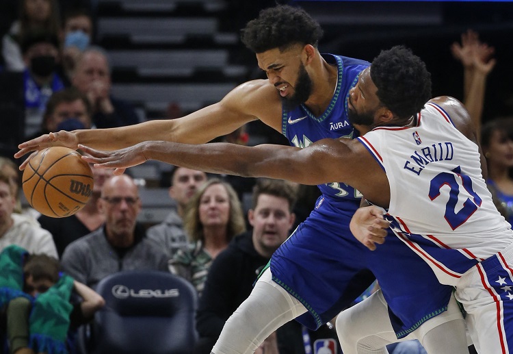 Philadelphia 76ers center Joel Embiid during the first quarter of the NBA match against Minnesota Timberwolves