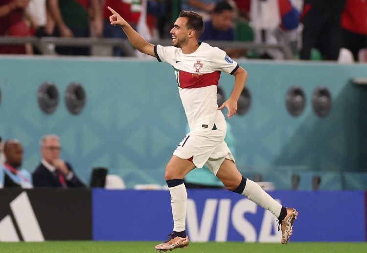 Portugal's Ricardo Horta scores the opening goal in their World Cup 2022 match against South Korea