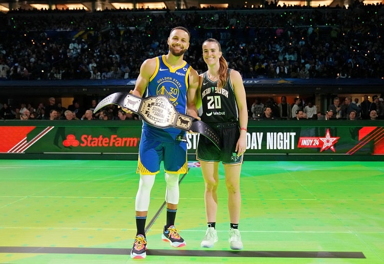 Stephen Curry won the 3-point contest in the 2024 NBA All-Star Game against Sabrina Ionescu