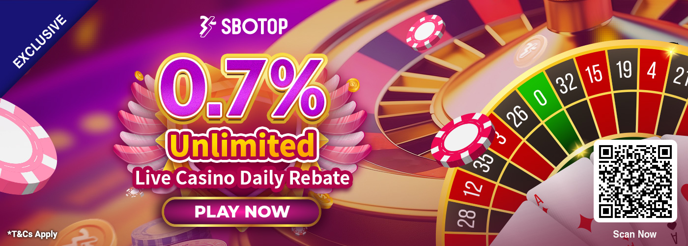 0.7 % UNLIMITED LIVE CASINO DAILY CASH REBATE