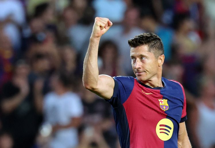 Robert Lewandowski scored on the 75th minute of Barcelona's 2-1 win against Athletic Bilbao in the La Liga