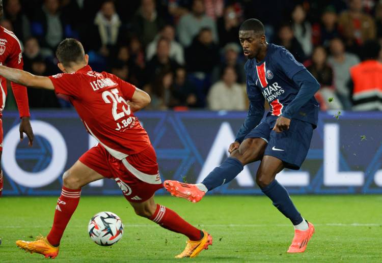 Paris Saint-Germain forward Ousmane Dembele has scored 3 goals and provided 2 assists this season in Ligue 1