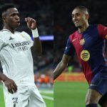 Real Madrid's Vinicius Jr. and Barcelona's Raphinha will face off in their first El Clasico match in La Liga this season