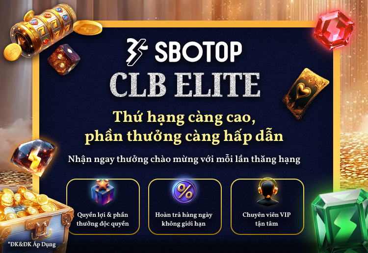 Câu lạc bộ VIP Elite SBOTOP là chương trình khách hàng thân thiết được thiết kế riêng dành cho những thành viên cao cấp