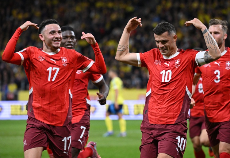 Granit Xhaka cetak gol di pertandingan kualifikasi Piala Dunia 2026