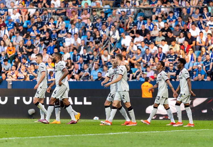 Bayer Leverkusen have 9 wins, 2 draws, and 5 losses in their Bundesliga campaign so far