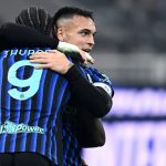 意甲联赛 国米锋线由劳塔罗和小图拉姆支撑，两人合力攻入26粒进球。